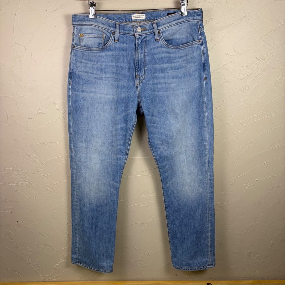 Ace Rivington Athletic Straight Jeans 35x29 Candiani Denim Medium Wash Altered